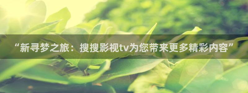 四库影院的地址：“新寻梦之旅：搜搜影视tv为您带来更多精彩内容”